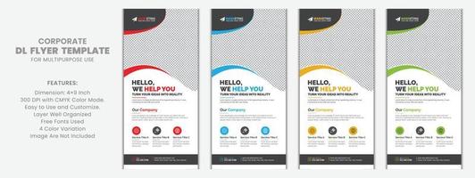 Modern Corporate Business DL Flyer Leaflet Template Sample Unique Concept, Creative Business Rack Card Vector Design Layout for Advertisement, Promotion