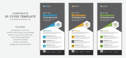 Modern Corporate Business DL Flyer Leaflet Template Sample Unique Concept, Creative Business Rack Card Vector Design Layout for Advertisement, Promotion
