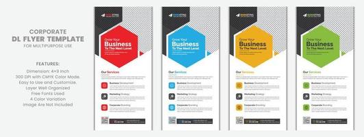 Modern Corporate Business DL Flyer Leaflet Template Sample Unique Concept, Creative Business Rack Card Vector Design Layout for Advertisement, Promotion