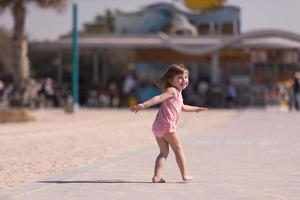 little cute girl at beach photo