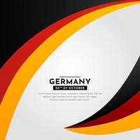 Celebration Independence day design background with wavy flag vector. German Unity day design vector