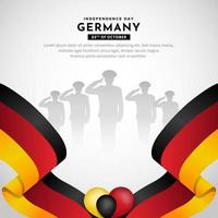 Celebration Germans Independence day design background with soldiers silhouette vector. vector