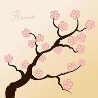 Elegant branch and pink flower background design vector