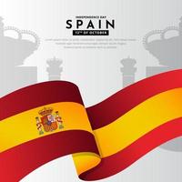 Modern and amazing Spain Independence Day design with wavy flag vector