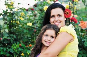 happy mom and daughter outdoor photo