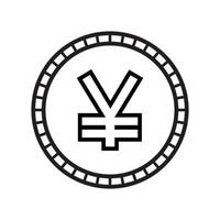 Japanese yen currency symbol coin. vector