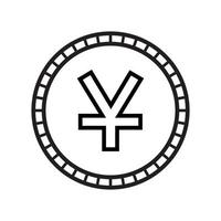 Chinese yuan currency symbol coin. vector