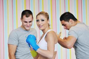 young adults group in fitness club photo