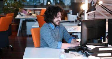 businessman working using a computer in startup office photo