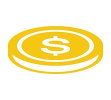 Gold coin icon. Money design. Gold dollar flat symbol. Vector illustration