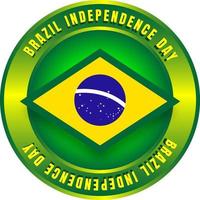 logotipo del círculo del día de la independencia de brasil vector