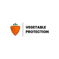 Simple shield and carrot logo design template vector