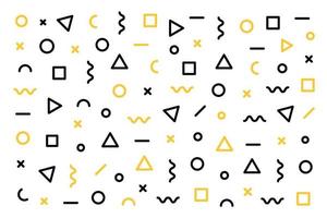 Memphis geometric Vector pattern with black and yellow.