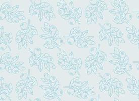 Seamless pattern with blueberry sprigs. Texture with berries in outline style. vector