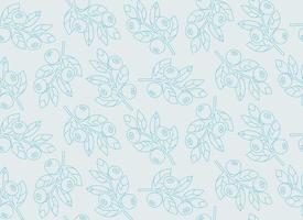 Seamless pattern with blueberry sprigs. Texture with berries in outline style. vector