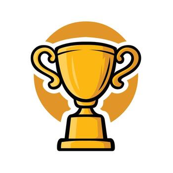 Trophy vector icon, gold cup vector, best for tournament or championship logo illustration