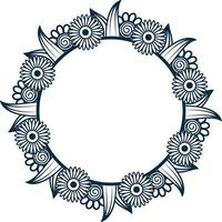 mandala circle frame coloring page, vector