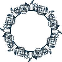 mandala circle frame coloring page, vector