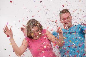 romantic couple celebrating photo