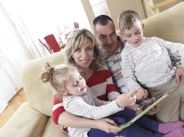 happy young family at home photo