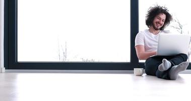man enjoying relaxing lifestyle photo