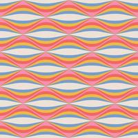 70 s Retro Horizontal vawy Seamless Pattern. 60s and 70s Aesthetic Style. Flat vector illustration.