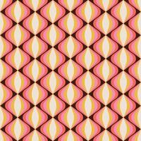 70s Retro Groovy Wavy Seamless Pattern. 60s Vintage style and Aesthetic in warm colors. vector
