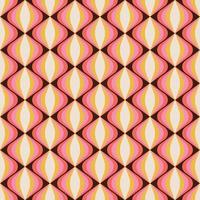 70s Retro Groovy Wavy Seamless Pattern. 60s Vintage style and Aesthetic in warm colors. vector