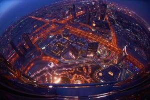 Dubai night skyline photo