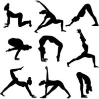 conjunto de pose de yoga. vector