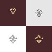 plantillas de conjunto de iconos de logotipo de cristal de diamante iceberg de lujo vector