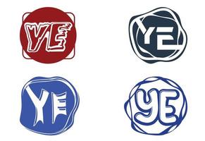Letter YE logo and icon design template vector