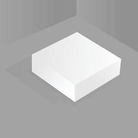 White Box mockup isoleted gray background with shadow vector