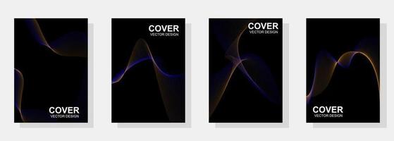 minimalist cover design, colorful abstract lines on black background vector