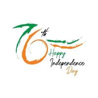 Seventy six 76 years of indian independence day vector design