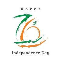 Seventy six 76 years of indian independence day vector design