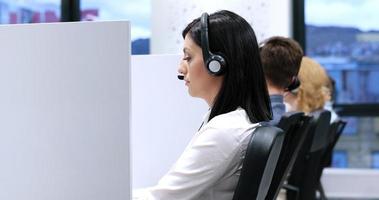 female call centre operator doing her job photo