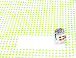 emtpy space for write with dice on green background photo