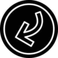 Down Left Arrow Glyph Icon vector