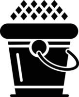 Ice Bucket Glyph Icon vector