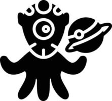 Space Alien Glyph Icon vector