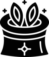 icono de glifo de truco de sombrero vector