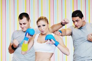 young adults group in fitness club photo