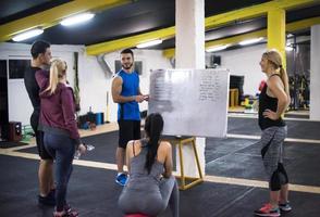 athletes getting instructions from trainer photo