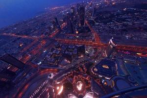 Dubai night skyline photo