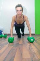 fitness training with dumbbell photo