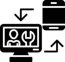 Data Synchronization Glyph Icon vector