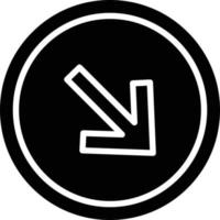 Down Right Arrow Glyph Icon vector