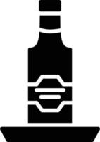 icono de glifo de botella de cerveza vector