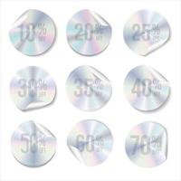 Hologram stickers or labels with holographic texture original product vector